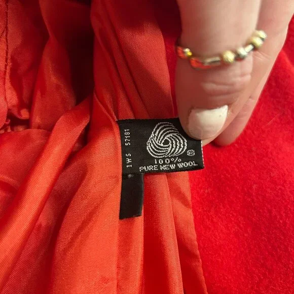 VTG Giorgio Sant' Angelo Women's 100% Wool RED Blazer One Button Silver Size 12 - Picture 10 of 10